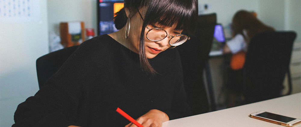 Woman writing